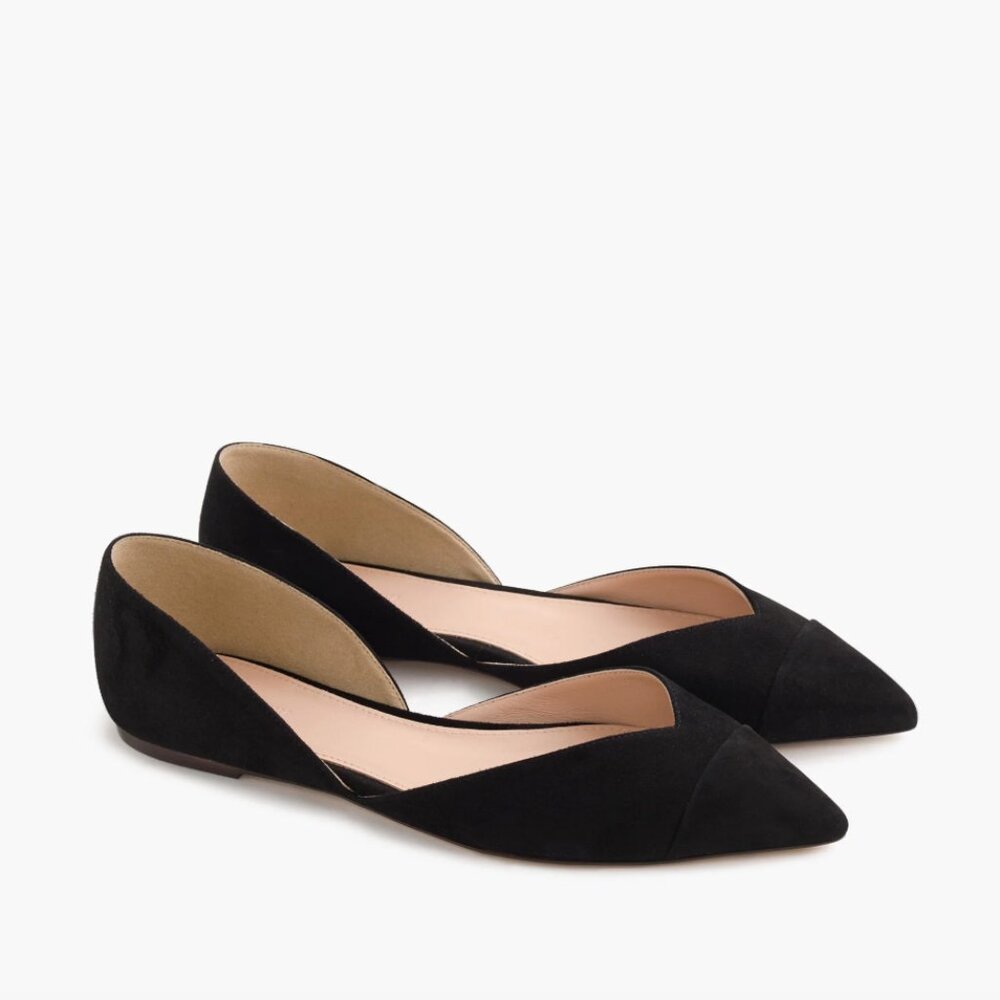 J. Crew d'orsay black suede flats